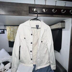 H&M Cream Jean Jacket Casual Hip-Length
